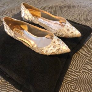 Badgley Mischka Gigi Crystal Pointy Toe Flat